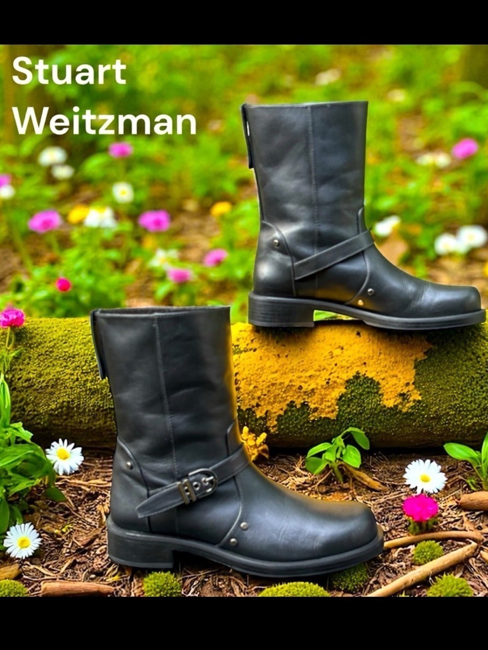 Stuart Weitzman-size 10 Maverick leather boots. Missing rivet top back.NWOB